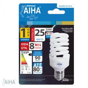 LAMPADA FLUORESCENTE COMPACTA ESPIRAL 25W E-27 220V AIHA