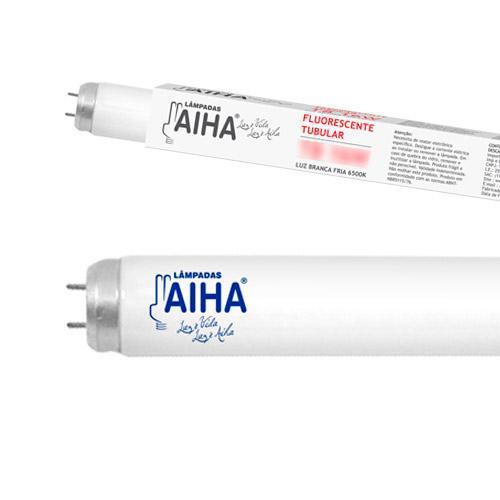 LAMPADA FLUORESCENTE TUBULAR BIVOLT 40W T10 120CM AIHA