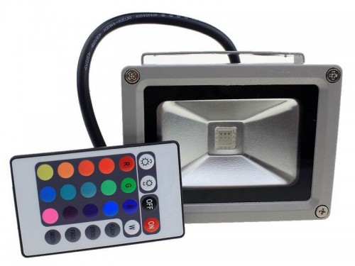 Refletor Cob Led Rgb 10W C/Controle Remoto G-Light