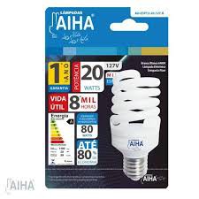 LAMPADA FLUORESCENTE COMPACTA ESPIRAL 20W E-27 220V AIHA