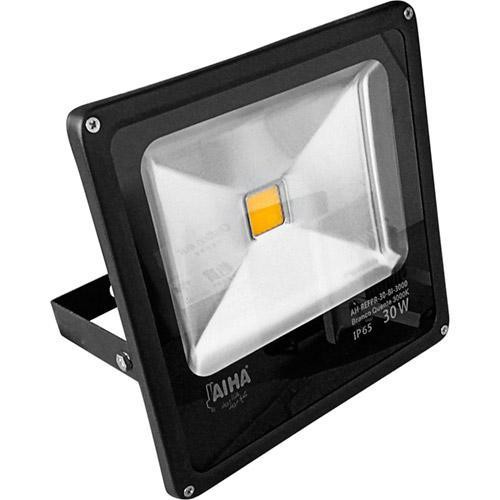 REFLETOR LED 30W 6000K PRETO BIVOLT AIHA