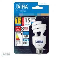 LAMPADA FLUORESCENTE COMPACTA ESPIRAL 15W E-27 220V AIHA